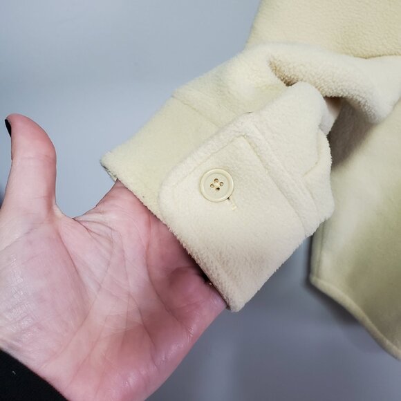 TNA Aritzia Fleece Button-Up Shirt Jacket Shacket Butter Yellow Women's Small - Picture 6 of 12